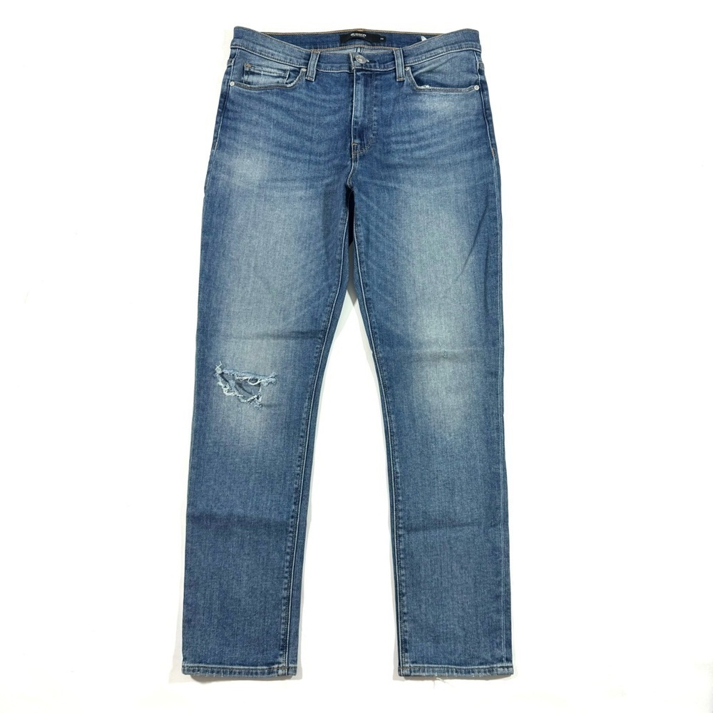 Hudson Nico Skinny Jeans Distressed Ripped Knee Medium Wash